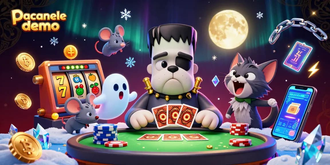 Joacă păcănele demo alături de personaje fantastice într-un decor de casino captivant.