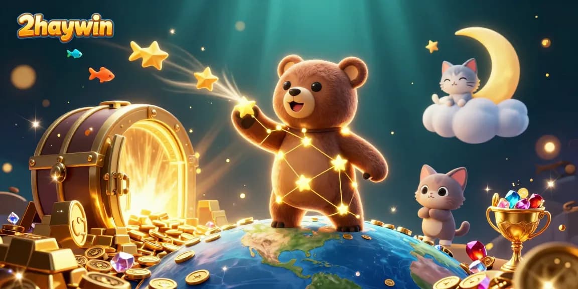 Experience winnings with 2haywin's vibrant casino atmosphere, featuring fantasy elements and treasure.