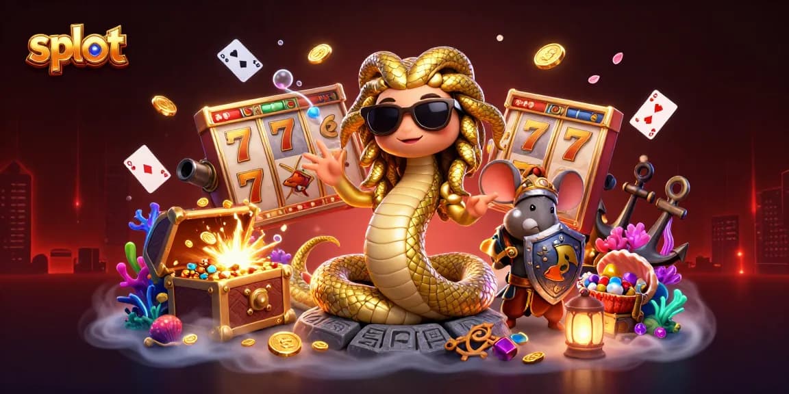 Experience the excitement of slot games with vibrant 3D illustrations featuring unique characters and dynamic elements.