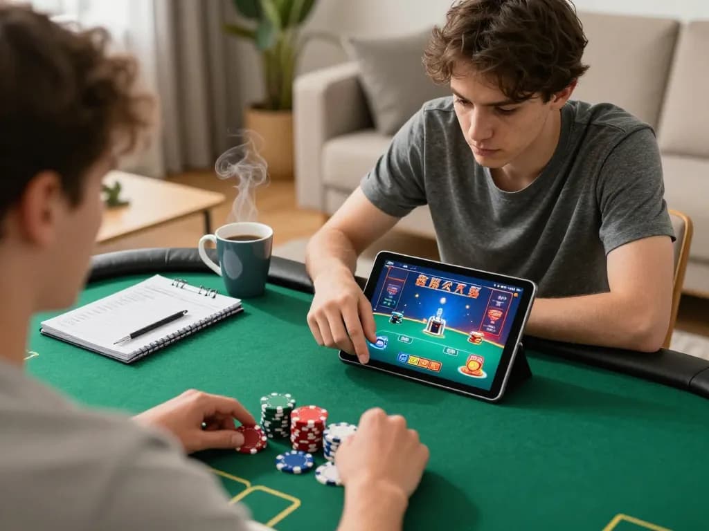 Engaged player strategizing on nhà cái bl555 while enjoying online poker from the comfort of home.