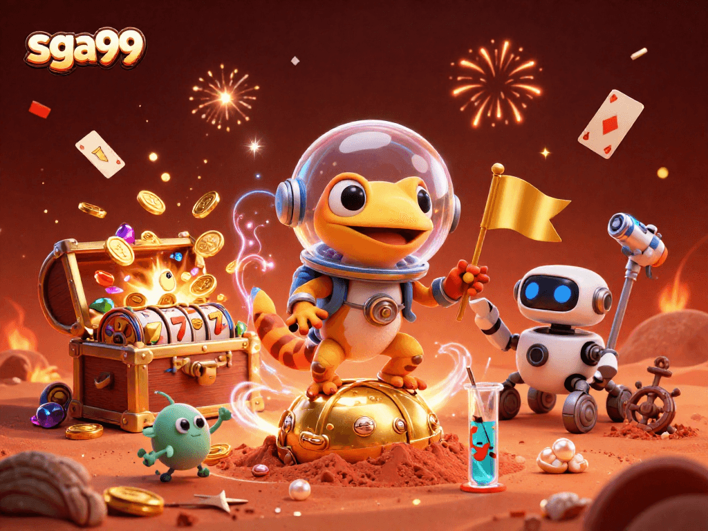 Engage the thrill of sga99 as the Martian gecko uncovers treasures in a cosmic casino.
