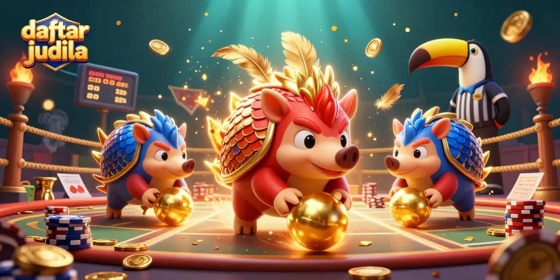 Experience thrilling daftar judi bola action with rival pangolins in a vibrant betting arena.