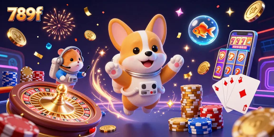 Experience 789f's thrilling slots and games with a vibrant casino atmosphere in space.