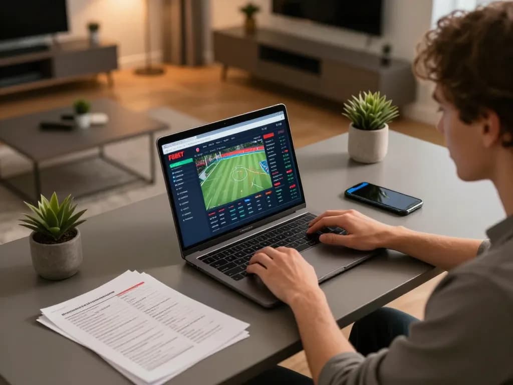 Engaging in online sports betting with F8BET in a modern home setup
