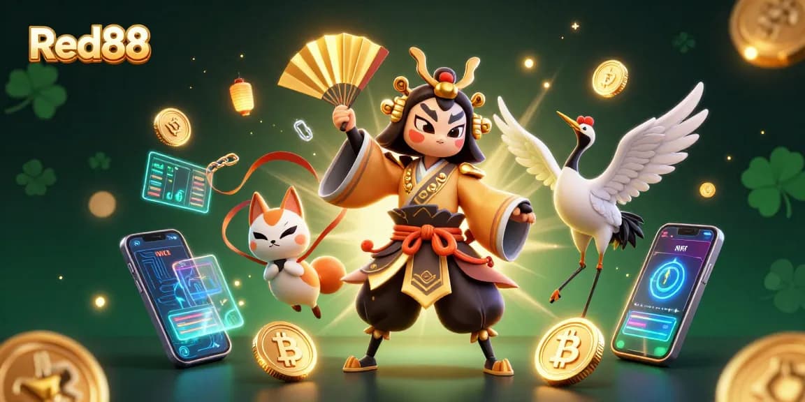 Engage with Red88's thrilling casino features in an enchanting 3D illustration.