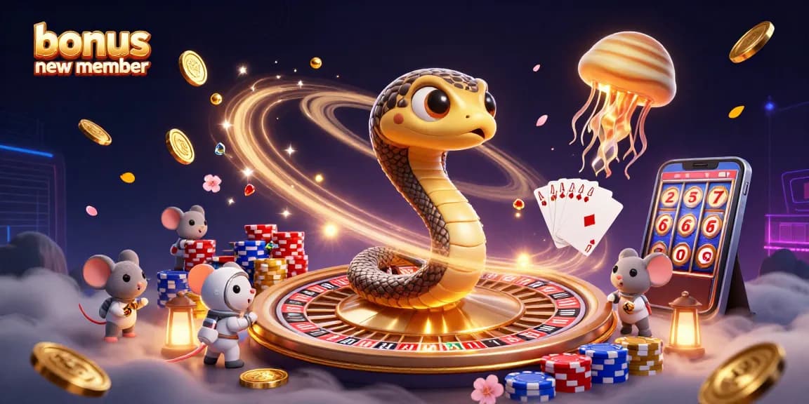 Catch bonus new member excitement as astronaut mice bet on a cosmic roulette wheel.