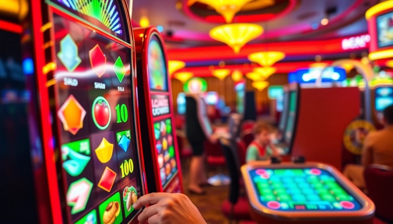 Slot deposit 5000 pada mesin slot yang berwarna-warni menghasilkan kegembiraan di kasino.