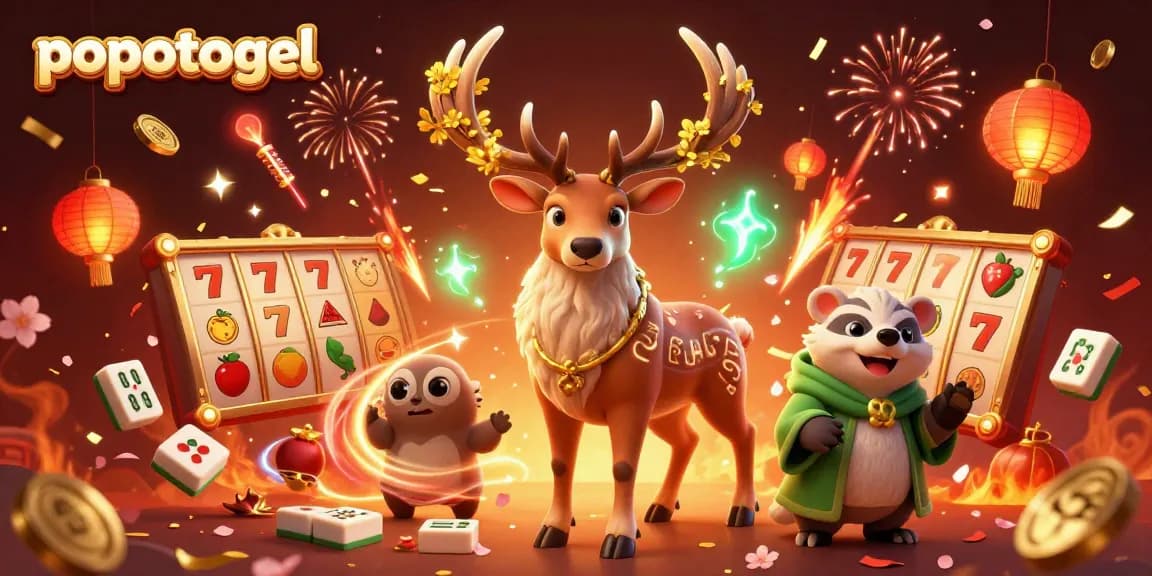Engage with popotogel's vibrant gaming universe featuring slots, colorful elements, and magical characters.