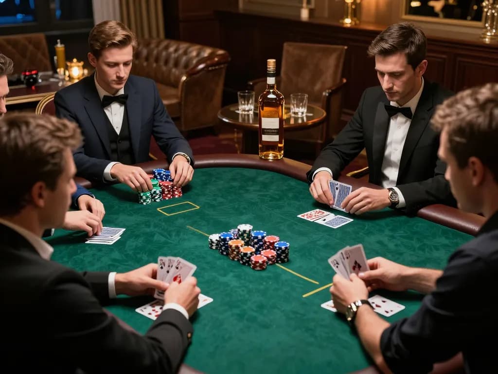 Rasakan pertarungan poker yang intens di ggdewa777 dengan pemain yang terlibat dalam permainan strategis, chip ditumpuk dan kartu dipegang erat.