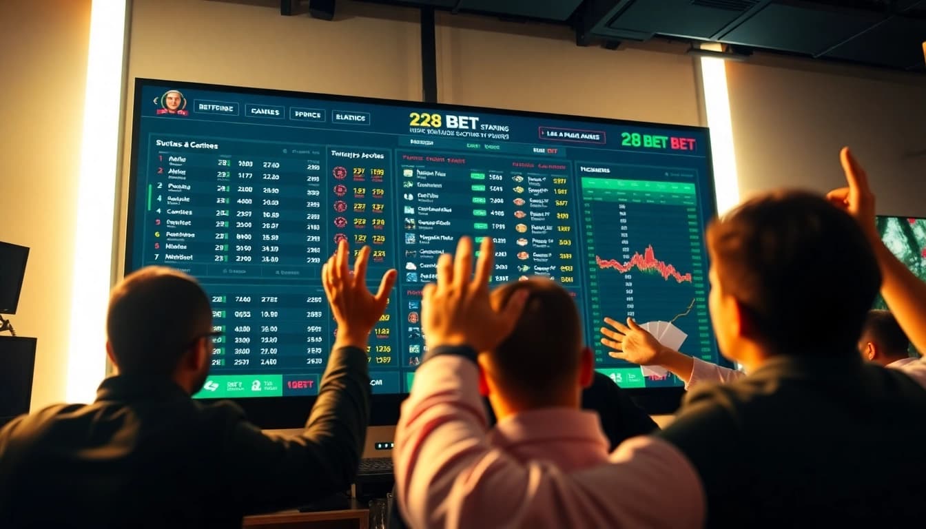 Engaging online betting interface showcasing 28 BET with sports and casino visuals.