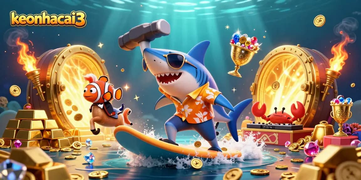 Engage with keonhacai3's exciting underwater casino world with gold coins, vibrant characters, and dynamic gaming elements!