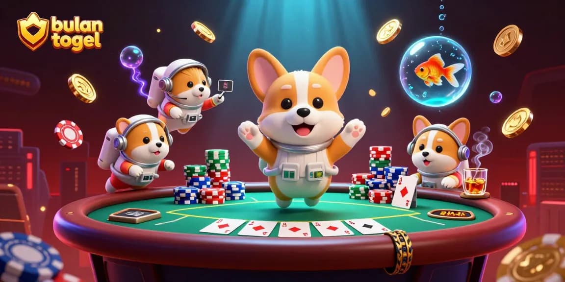 Engage in bulan togel excitement with a vibrant space-themed casino illustration featuring a corgi astronaut.