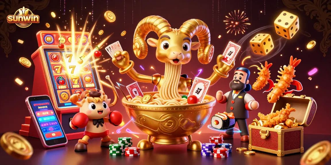 Join the exciting sunwin casino experience with animated characters and dynamic slot machine action.