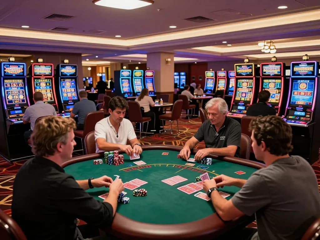 Leci123a players engaging in an exciting blackjack game, capturing casino thrill and strategy.