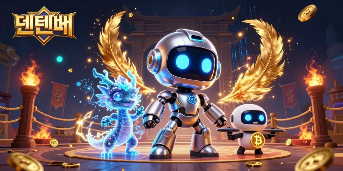 Experience thrilling gaming at 텐텐벳 with vibrant robot characters and immersive casino elements.