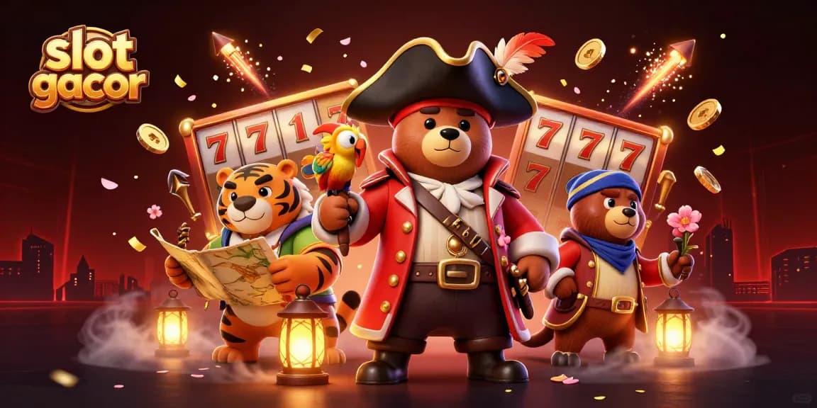 Experience high-stakes excitement with slot gacor visual elements in a dynamic casino scene.