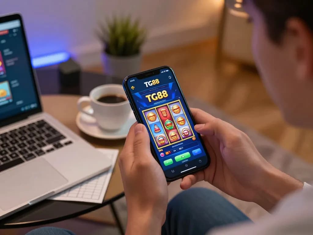 Player enjoying the TG88 app while strategizing online, highlighting an engaging gaming experience.