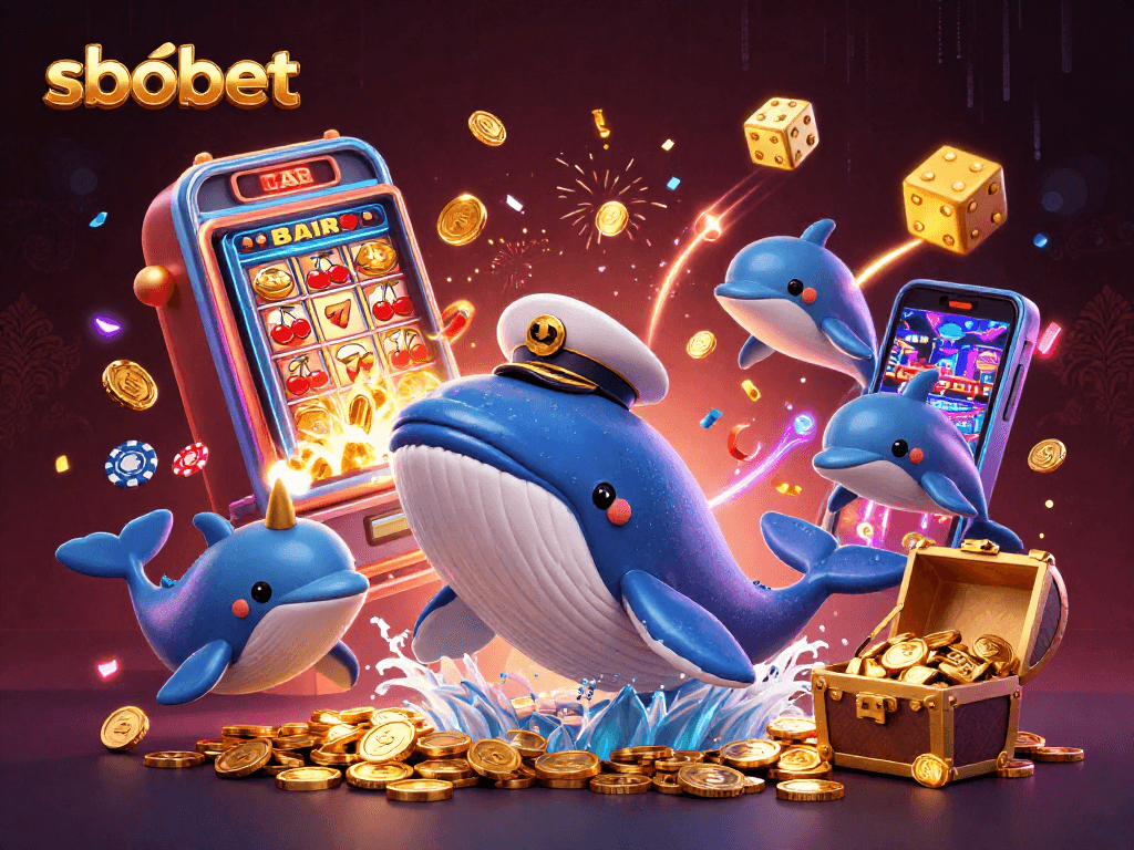 Join sbobet with playful dolphins, a whale in a captain's coat, and thrilling poker chips!