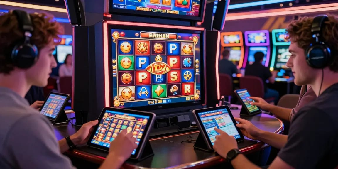Engaging scene with players enjoying bonus buy slots gameplay in an online casino.