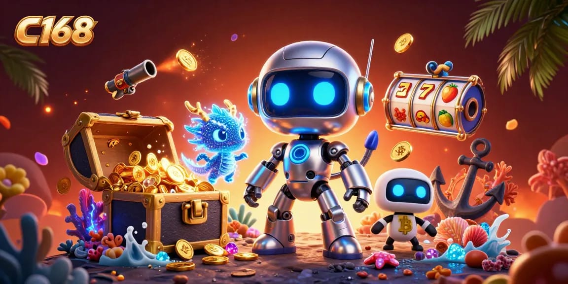 C168 elevates gameplay with exciting slot symbols and vibrant 3D characters for immersive casino fun
