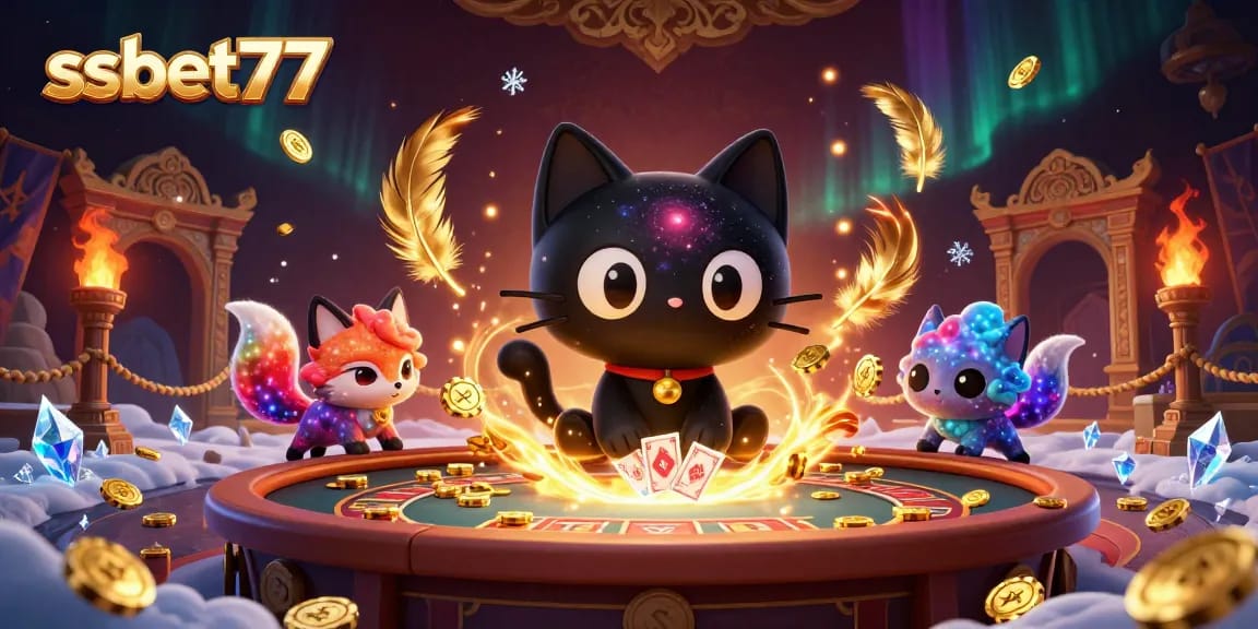 Engage with exhilarating gameplay at ssbet77, featuring dynamic casino elements and characters in a cosmic setting.