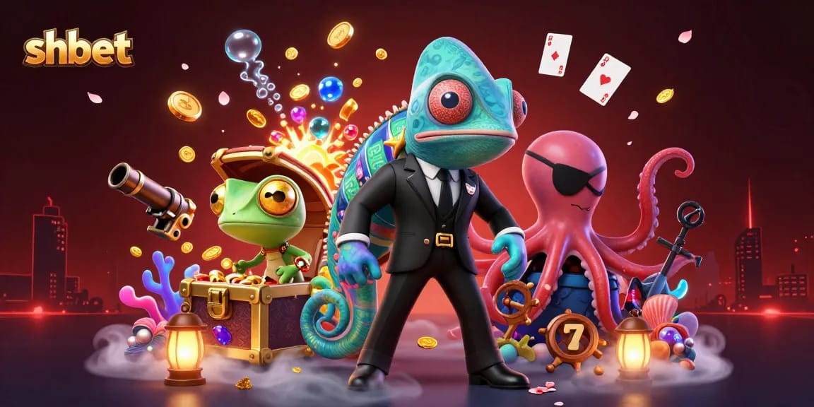 Experience thrilling gameplay with shbet's vibrant casino atmosphere, featuring colorful chameleon and gadgets.