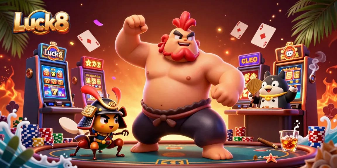 Engage with thrilling Luck8 casino games featuring vibrant 3D characters and dynamic themes.