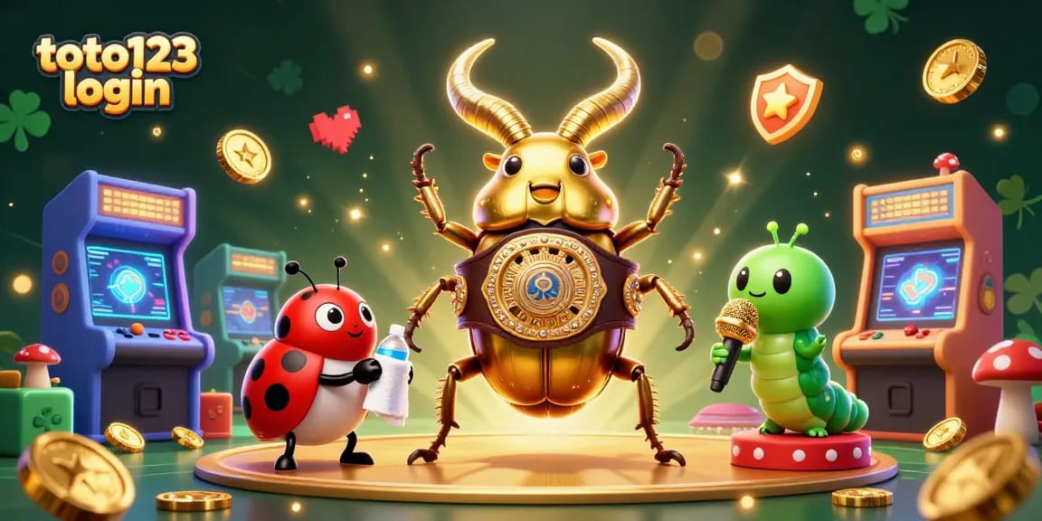Engage in thrilling gameplay with toto123 login, featuring a giant golden stag beetle champion.