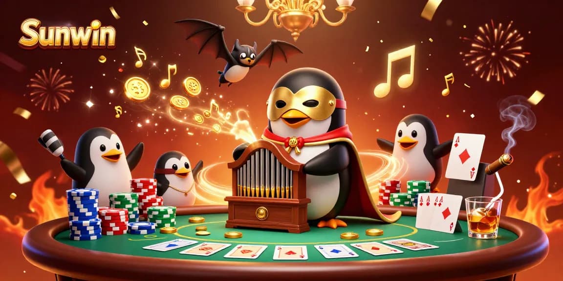Engage in exciting gameplay at Sunwin with coins flying and poker elements in action.