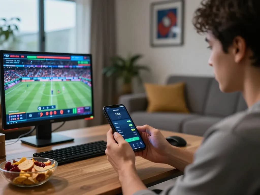 Experience dash88 mobile sports betting in a cozy living room atmosphere with active game engagement.