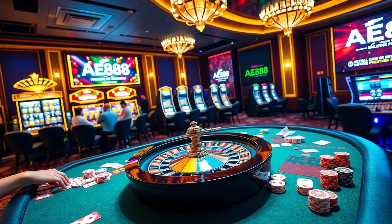Experience the thrill of AE888 casino games with exciting table action and vibrant visuals.