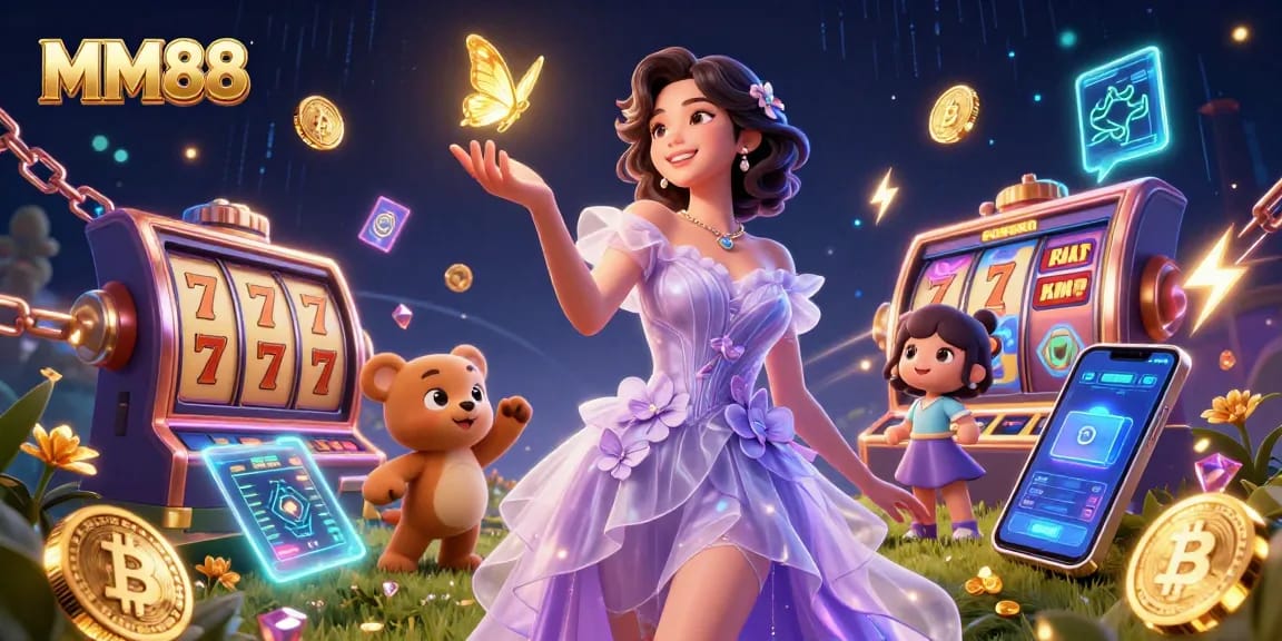 Experience thrilling gameplay and jackpots at MM88 with vibrant casino elements and stunning visuals.