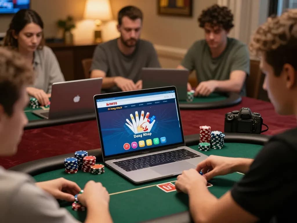 Join the MM99 Đăng Nhập experience with players strategizing in an engaging online poker session.