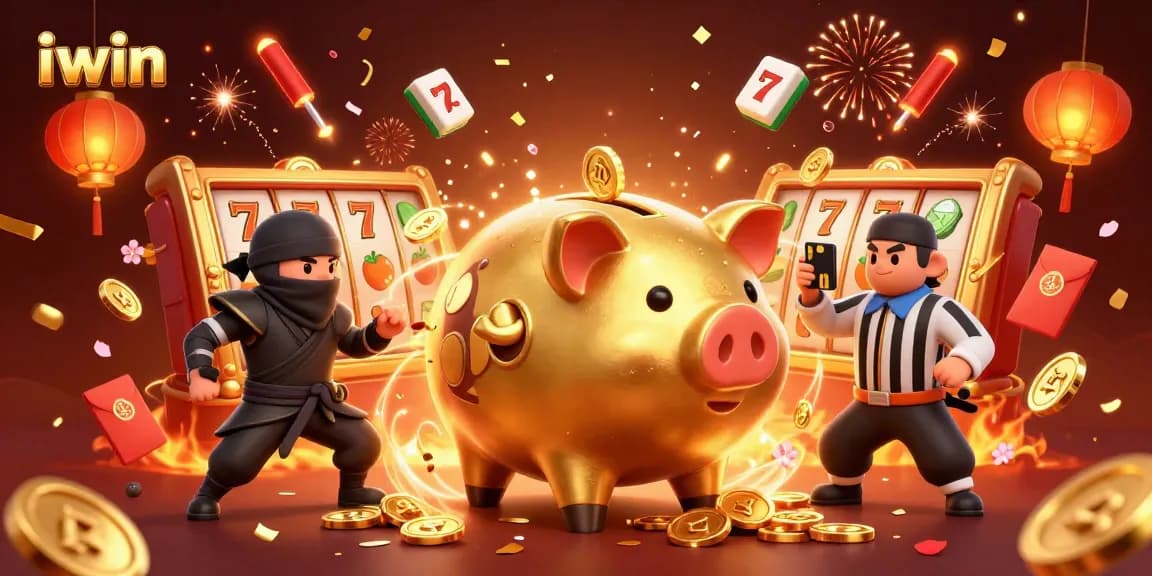 Experience the thrill of iwin with a dynamic casino showdown featuring vibrant characters and symbols.