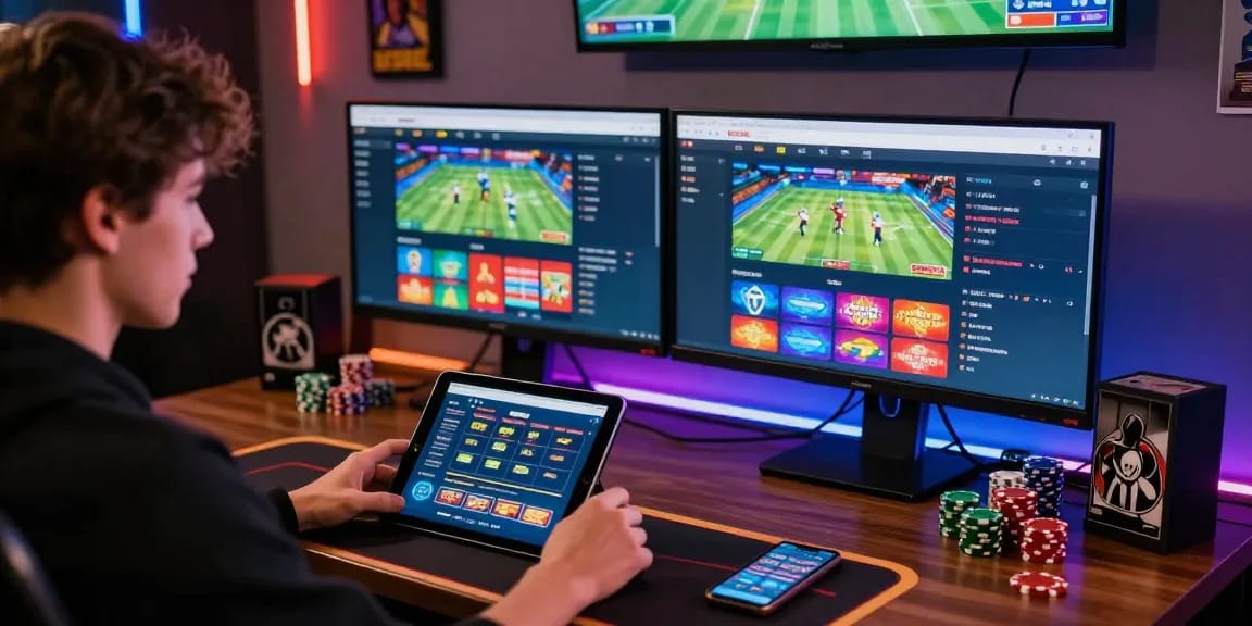 Experience online betting excitement at https://open88c.com/ with vibrant gaming setup and live sports interface.