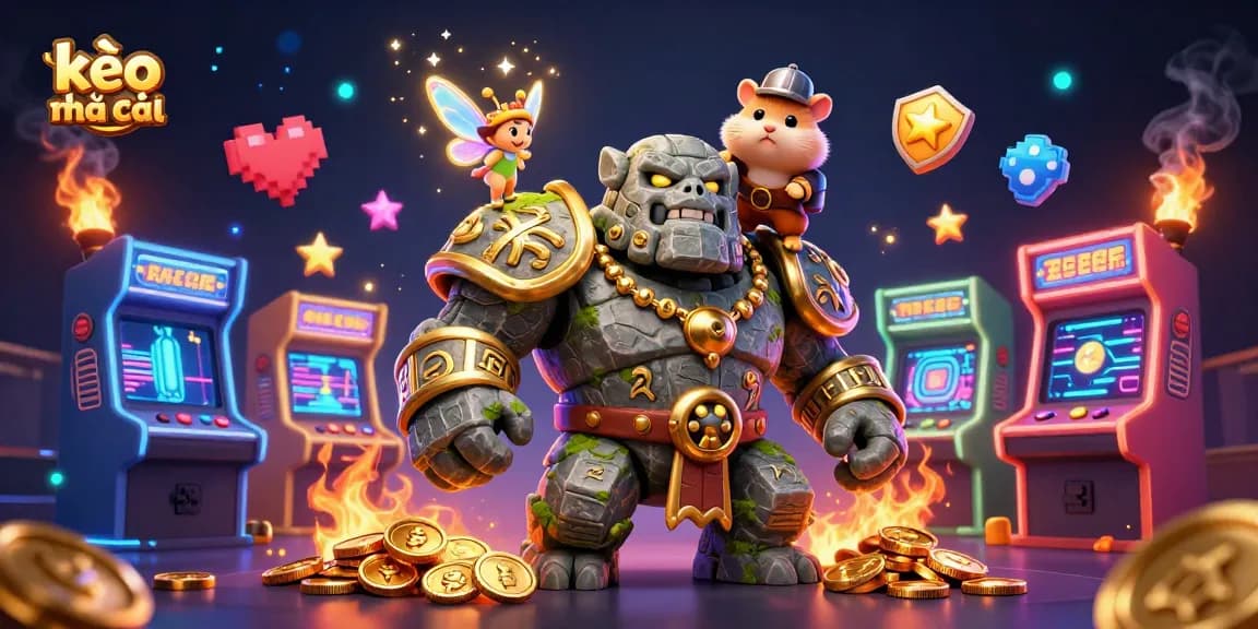 Experience the thrill of kèo nhà cái with lively characters in a vibrant casino scene.
