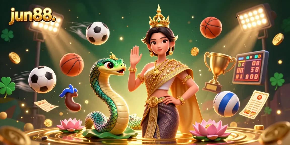 Win big at jun88 with vibrant 3D characters, sports elements, and dynamic gambling action.