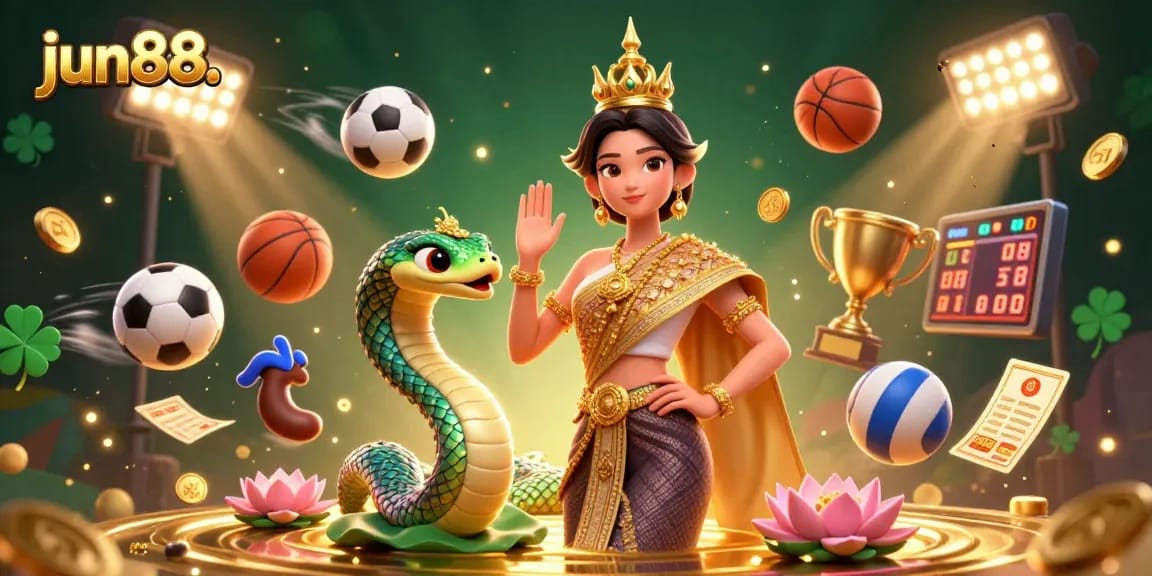 Win big at jun88 with vibrant 3D characters, sports elements, and dynamic gambling action.