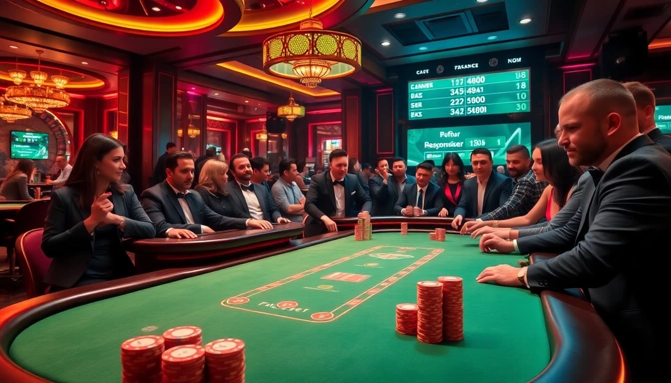 Players engaging in high-stakes poker excitement at f8bet.com casino.