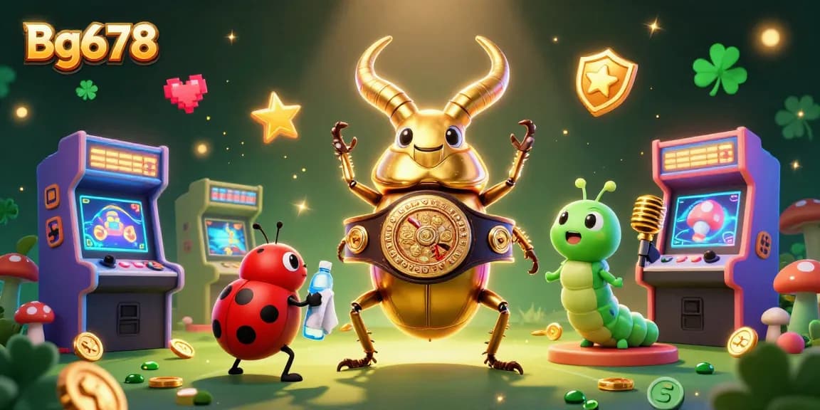 Engage in thrilling gameplay with Bg678's vibrant casino scene featuring exciting characters and gaming elements.