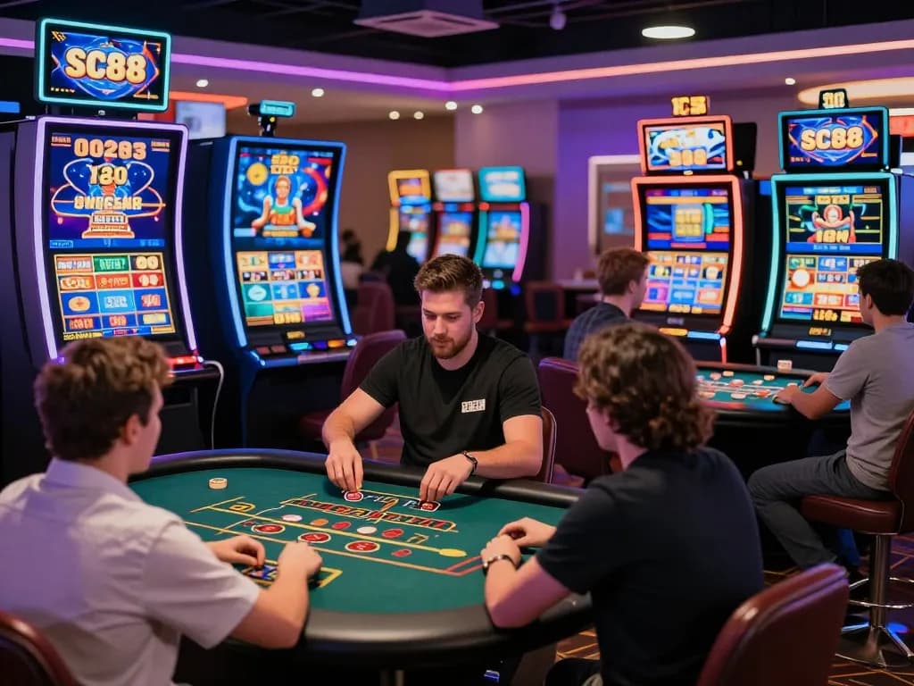 Players enjoying thrilling gaming experiences at SC88 com's vibrant online casino.
