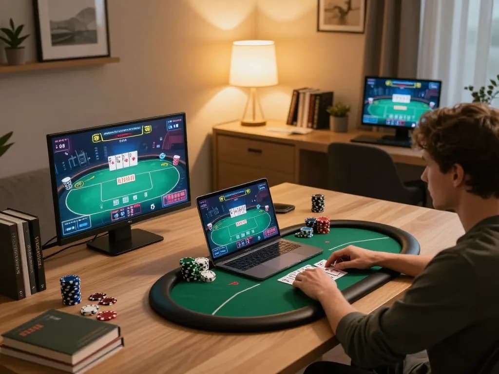 Engaging in strategic gameplay at website smartcityhostels online casino gaming platform, showcasing poker and betting excitement