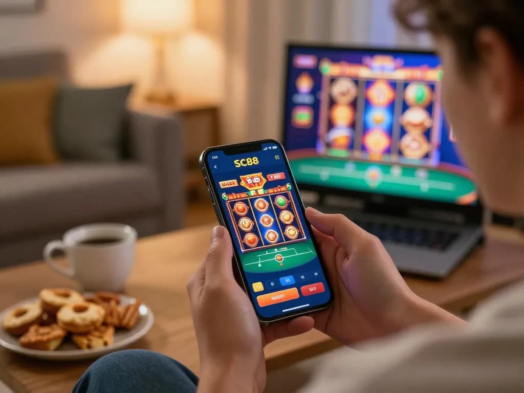 Engaging with the SC88 app for exciting casino gameplay at home while enjoying a relaxed atmosphere