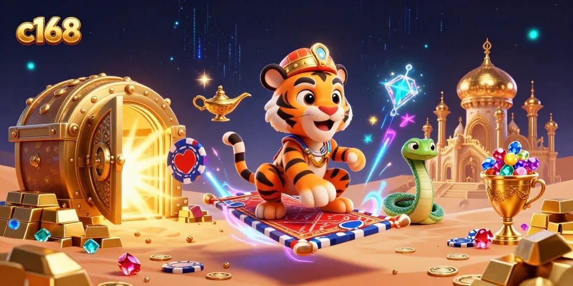 Place bets and win big at c168, a vibrant 3D Arabic-themed casino adventure.