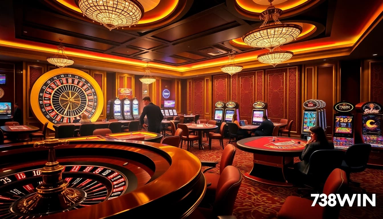 Players enjoying high stakes at 78WIN casino tables, showcasing excitement and luxury.