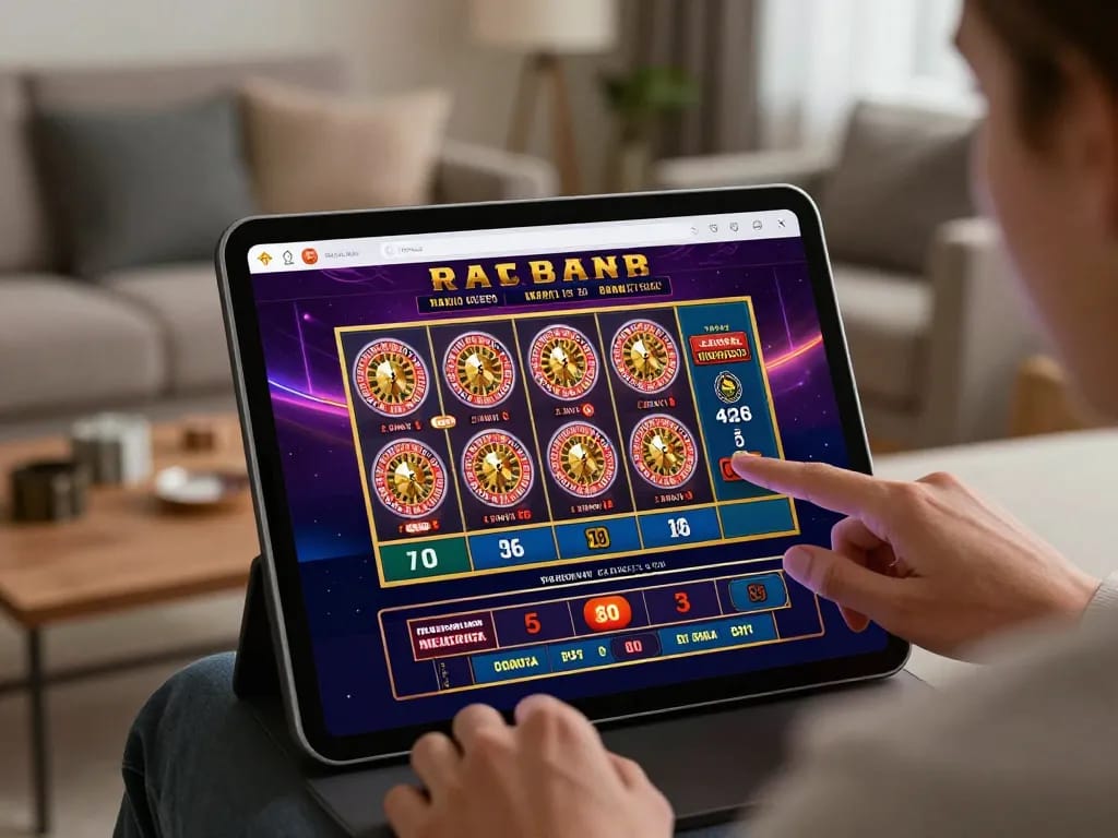 Engaging in online gameplay on a tablet, showcasing the secure 123B link in a cozy setting