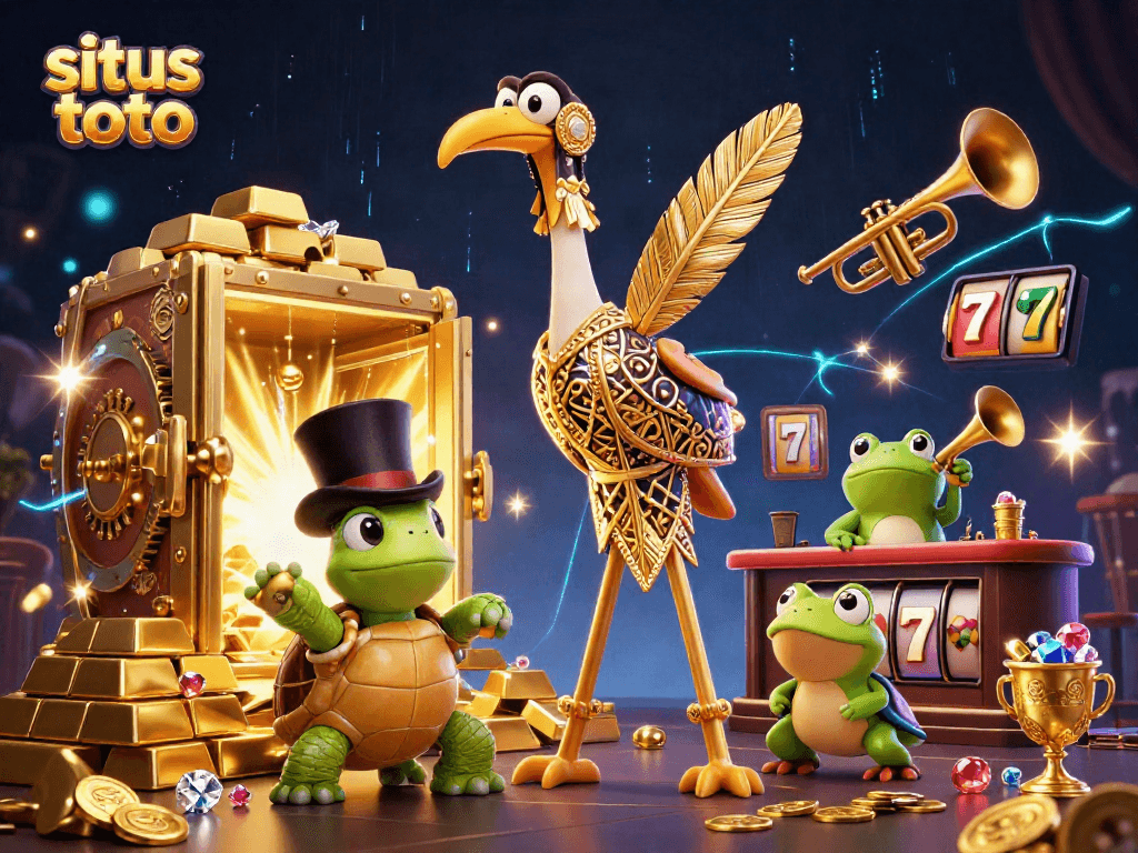 Join the excitement at situs toto with 3D characters enjoying a vibrant speakeasy atmosphere.