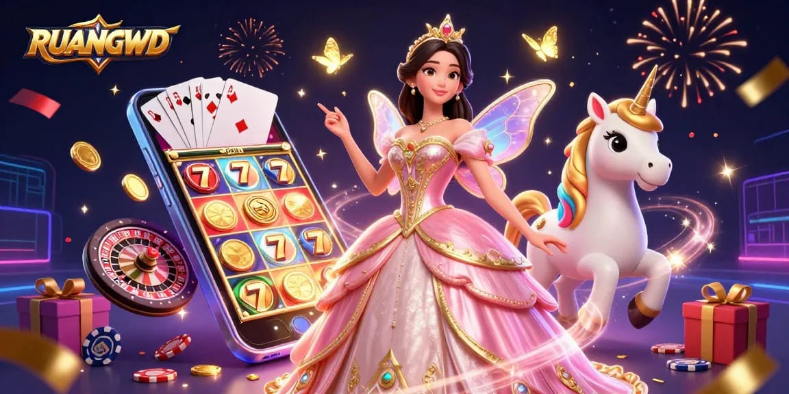 Capture winning moments with RUANGWD in this vibrant casino-themed digital illustration.