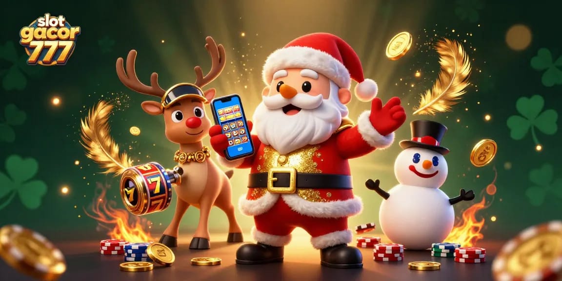 Experience excitement with slot gacor 777 as Santa, his reindeer, and a snowman enjoy jackpot spins.