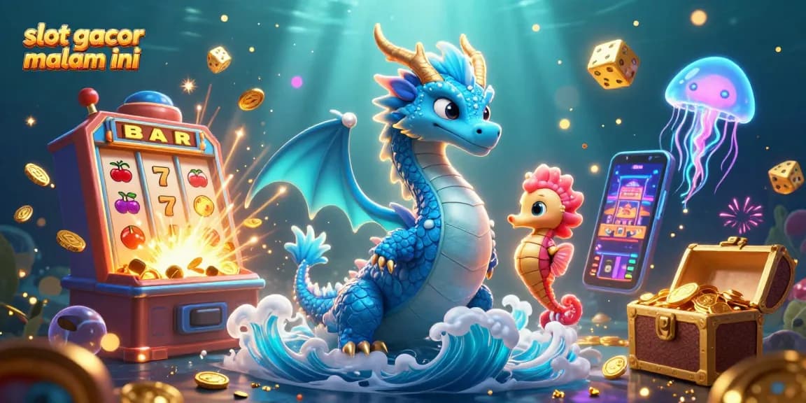 Experience the excitement of slot gacor malam ini with vibrant 3D characters and casino elements illuminating the scene.